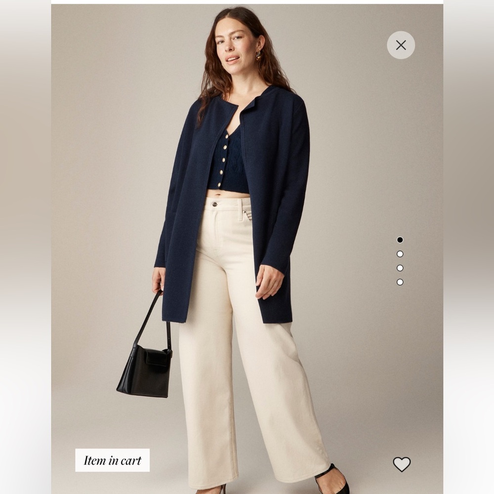 NWT J.Crew | Juliette collarless sweater blazer | Navy | Size XS